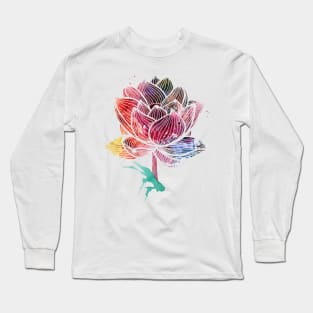 Watercolour Lotus Long Sleeve T-Shirt